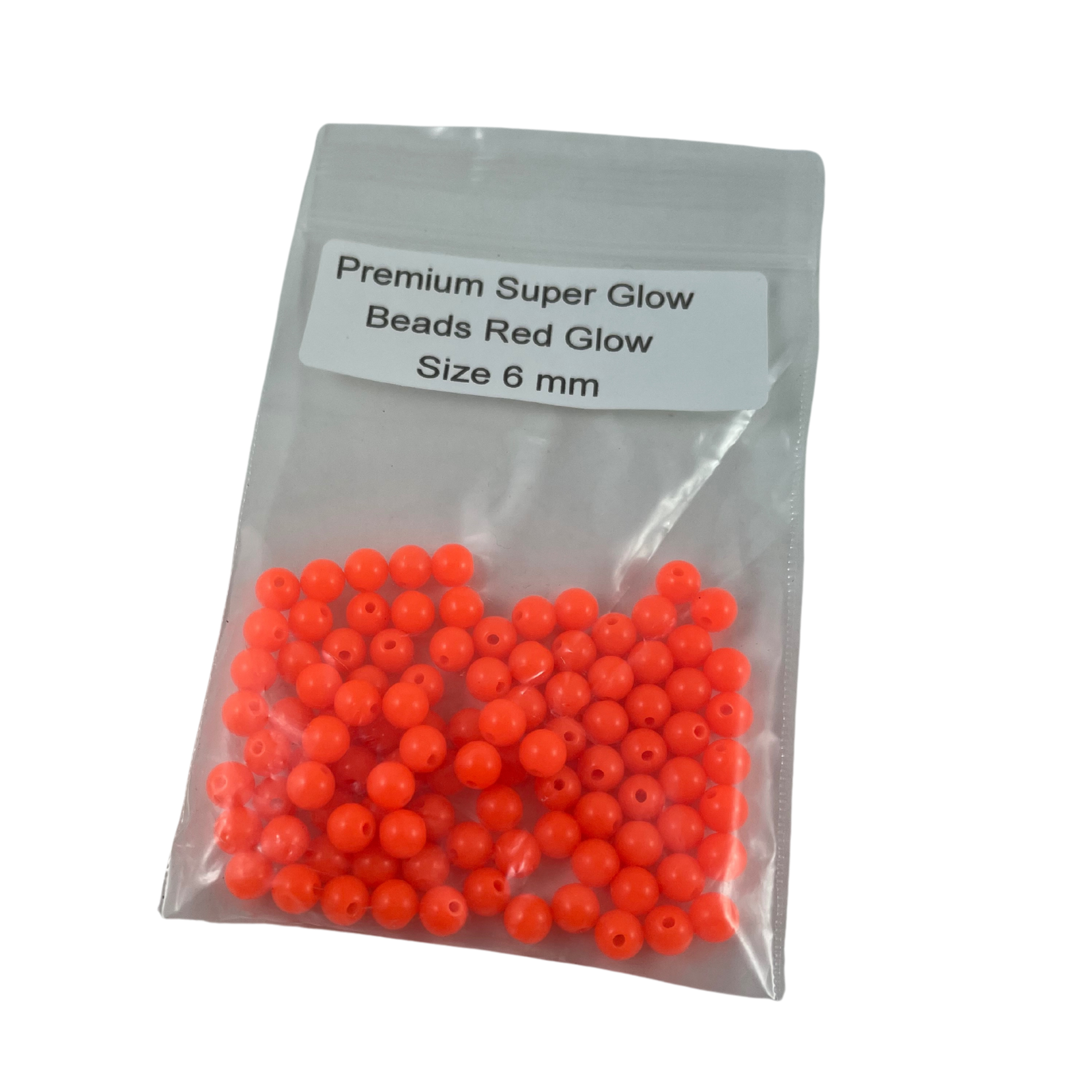 Premium Super Glow Beads red glow 6mm