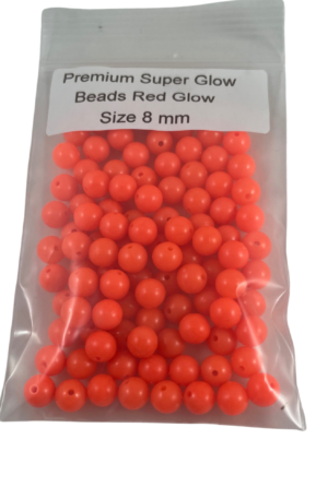 premium super glow beads red glow 8mm