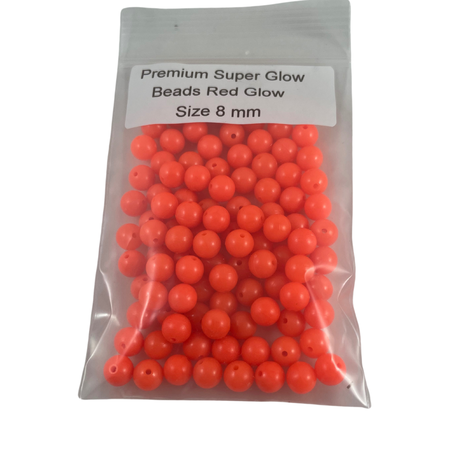 premium super glow beads red glow 8mm
