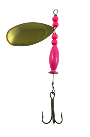 French Plain Brass Spinner Pink Lure Body