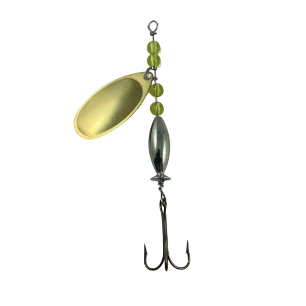 French Plain Brass Nickel body treble hook spinner lure