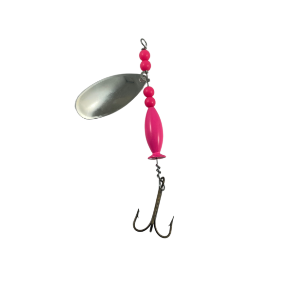 French Plain Size 5 Spinner Pink Lure Body Treble Hook